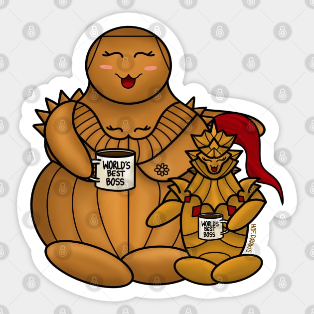 Ornstein & Smough Dark Souls Sticker by HofDraws